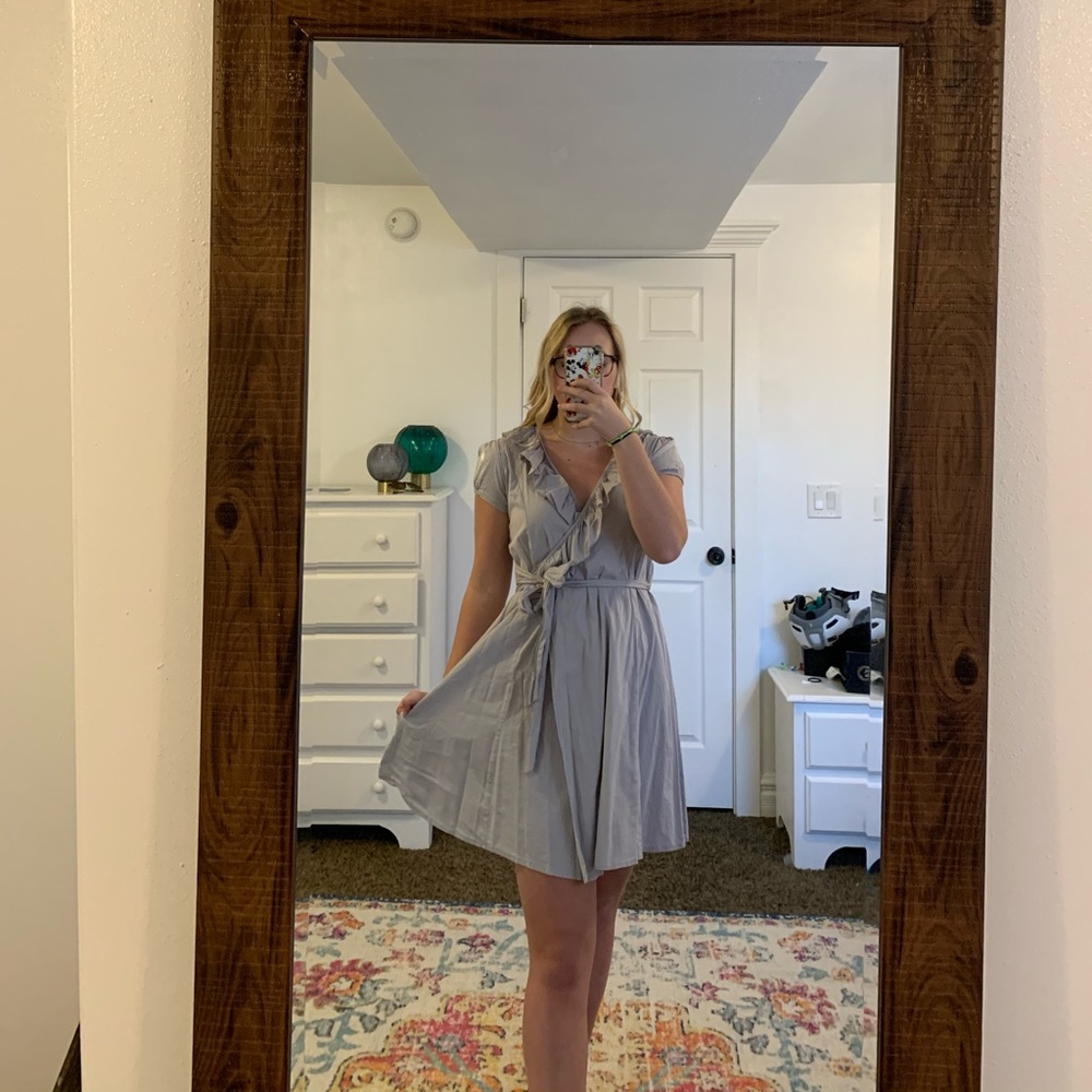 Gray wrap dress
